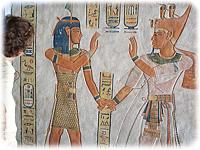 Ramses III leads his son to the afterlife in the Valley of the Queens - Egypt.