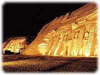 The Lesser Temple of Nefertari at night - Abu Simbel.