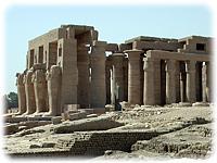 A side on view of the Ramesseum.